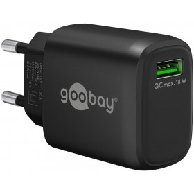 Goobay Ταχυφορτιστής Πρίζας με 1x USB-A Quick Charge 3.0 18W Μαύρος 61671