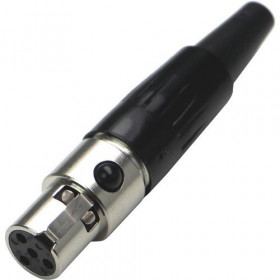 Βύσμα Mini XLR 4 Pin Θηλυκό Καλωδίου Μεταλλικό Μαύρο Ninigi MXLR-4G