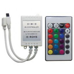 Controller για Ταινίες LED RGB 12/24VDC 6A με Τηλεχειριστήριο IR 02.038.0050