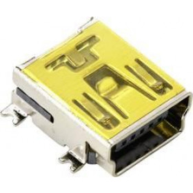Βύσμα Mini USB-Β 5 Pin Θηλυκό Οριζόντιο για PCB SMT Connfly DS1104-BN0SRS