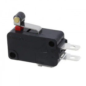 Microswitch Snap Action με Έλασμα 11.6mm & Ροδάκι, SPDT 16A/250VAC, 1.96N, Faston Omron D3V-165-1C25