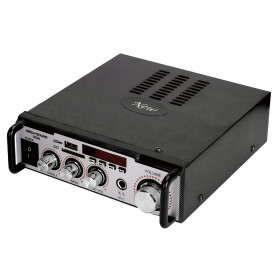 MegaSound 004A Ραδιοενισχυτής Ήχου Stereo 2x25W 4-16Ω FM/USB/SD/MIC 230VAC/12VDC Μαύρος-Ασημί