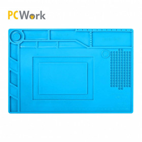 PCWork PCW10B Αντιστατική Επιφάνεια Εργασίας 390X270mm από Σιλικόνη Ανθεκτική στη Θερμότητα & Μαγνητικές Θέσεις Εξαρτημάτων Μπλε