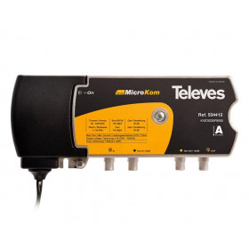Televes MicroKom Ενισχυτής Γραμμής Κεντρικής Εγκατάστασης 85-1220MHz 30/35dB 124dBμV+RP DOCSIS 534412