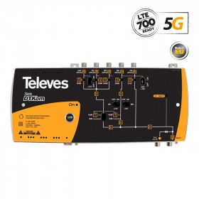 Televes DTKom Ενισχυτής TV Κεντρικής Εγκατάστασης FM/BIII/BIV/BV/U 41dB 123dBμV με Φίλτρο 5G LTE 534120