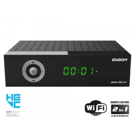 Edision Δορυφορικός Δέκτης Picco S2 Pro Full HD (1080p) DVB-S2 με Λειτουργία Εγγραφής PVR και Ενσωματωμένο Wi-Fi Μαύρος