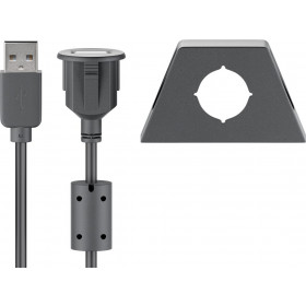 Καλώδιο Προέκτασης USB 2.0 Type A Αρσενικό σε Θηλυκό με Βάση Στήριξης 2m Goobay 93351