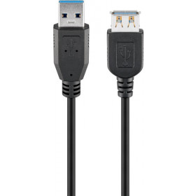 Καλώδιο Προέκτασης USB 3.0 Type A Αρσενικό σε Θηλυκό 1.8m Μαύρο Goobay 93998
