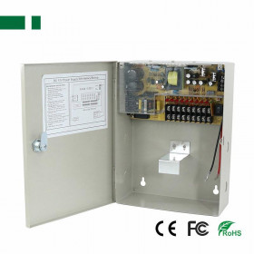Τροφοδοτικό Switching 12VDC 10A για Συστήματα Ασφαλείας με 9 Εξόδους & Λειτουργία UPS 207x265x85mm Anga CP1209-10A-9-B