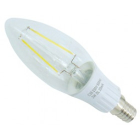 Λάμπα LED Κερί Filament E14 2W Θερμό Λευκό 3200K 200lm LED ON 02.001.0875