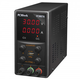 PCWork PCW07A Τροφοδοτικό Εργαστηρίου 1 Καναλιού Switching 0÷30VDC 0÷5A με Θύρα USB