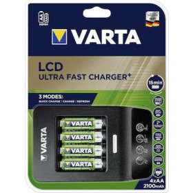 Varta Ultra Fast Charger+ Πρίζας 4 Μπαταριών Ni-Cd/Ni-MH Μεγέθους AA/AAA 4 Καναλιών, Σετ με 4x AA 2100mAh