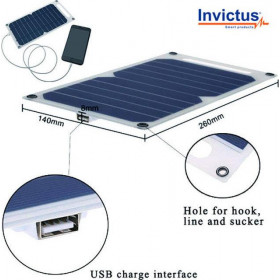 Invictus Ηλιακός Φορτιστής Φορητών Συσκευών με 1x USB-A 5W/1A Max. IP65 SRUSB-5