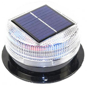Ηλιακός Φάρος LED Λευκός Strobe Εφέ με Διακόπτη Φ95x65mm HTL-9565W-F
