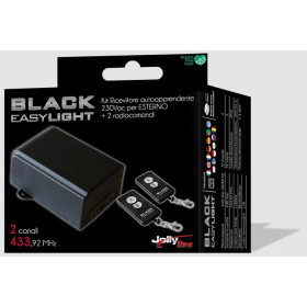 JollyLine Black Easy Light KIT Τηλεχειρισμού Εξωτερικού Χώρου 220VAC 433MHz με 2 Εντολές Σταθερού Κωδικού & 2 Τηλεχειριστήρια