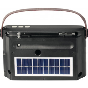 Trevi Ηλιακό Φορητό Ραδιόφωνο & Επαναφορτιζόμενο με Bluetooth και USB Μαύρο RA 7F25