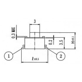 Microswitch TACT 2 Pin Push ON SPST-NO, 2.4N, 6x3.5x4.3mm SMD Jianfu TVBM11