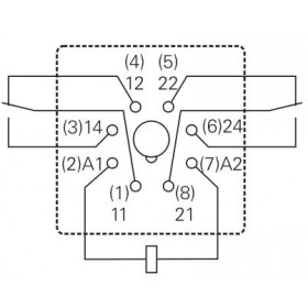 Ρελέ Ηλεκτρομαγνητικό 110VAC 10A 2 Επαφών N.O+N.C 8 Pin Λυχνίας Schrack MT226115