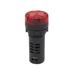 Buzzer για Panel με Κόκκινο Flashing LED 220VAC 80dB Φ22mm Xindali AD22-22MSD