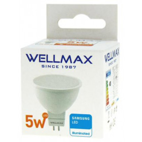 Wellmax Λάμπα LED MR16 12V 5W Θερμό Λευκό 3000K 400lm 120°