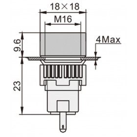 Ενδεικτική Λυχνία Neon Κόκκινη Φ16mm 230VAC IP40 με Ακροδέκτες Κόλλησης Xindali SDL16-FXD/R