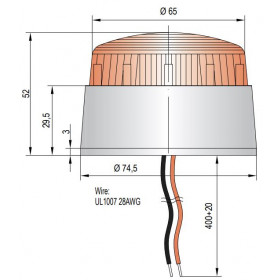 Φάρος Xenon 24VDC Πορτοκαλί Strobe Εφέ IP65 Φ74.5x52mm AuerSignal XB2