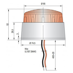 Φάρος Xenon 230VAC Πορτοκαλί Strobe Εφέ IP65 Φ74.5x52mm AuerSignal XB2