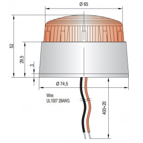 Φάρος Xenon 12VDC Πορτοκαλί Strobe Εφέ IP65 Φ74.5x52mm AuerSignal XB2