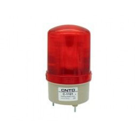 Φάρος LED 12/24VDC & 230VAC Κόκκινος με Επιλογή Περιστρεφόμενου, Flashing ή Σταθερά Αναμμένου Εφέ Φ85x155mm CNTD C-1101