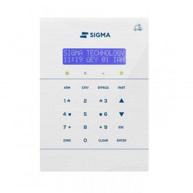 Sigma TRITON RFID/W Πληκτρολόγιο Αφής Συναγερμού με Οθόνη LCD και Φωτιζόμενα Πλήκτρα, Πρόσοψη από Γυαλί Πάχους 3mm Λευκό
