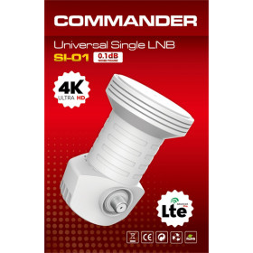 Commander SI-01 Universal Single LNB 0.1dB για 1 Δέκτη, 4K UHD, LTE