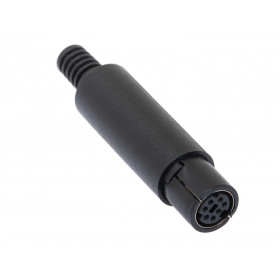Βύσμα Mini DIN 7 Pin Θηλυκό Καλωδίου Πλαστικό Μαύρο