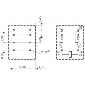 Ρελέ Ηλεκτρομαγνητικό 12VAC 12A 2 Επαφών N.O+N.C 8 Pin με LED, Βάσης Schrack PT270512