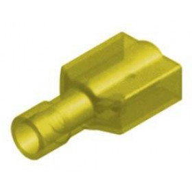 Ακροδέκτης Faston Ίσιος Αρσενικός 6.4mm για Καλώδιο έως 5mm² με Κίτρινη Πλήρης Μόνωση Ορείχαλκος MF5-6.4AF/8