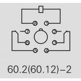 Ρελέ Ηλεκτρομαγνητικό 12VAC 10A 2 Επαφών N.O+N.C 8 Pin Λυχνίας Asiaon 60.12-2