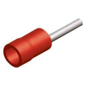 Τερματικός Ακροδέκτης Βελόνα Αρσενικός Φ1.5mm για Καλώδιο έως 1.5mm² με Κόκκινη Μόνωση Χαλκός PT1-10V