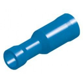 Ακροδέκτης Στρογγυλός Θηλυκός Φ4mm για Καλώδιο έως 2.5mm² με Μπλε Μόνωση Ορείχαλκος RE2-4VF