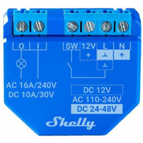 Shelly Plus 1 Smart Διακόπτης Wi-Fi 1 Εξόδου 220VAC 16Α / 30VDC 10A με Υποστήριξη Ξερών Επαφών