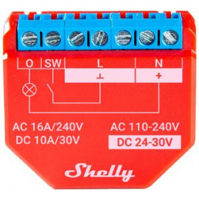 Shelly Plus 1PM Smart Διακόπτης Wi-Fi 1 Εξόδου 220VAC 16Α / 30VDC 10A με Μέτρηση Κατανάλωσης