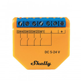 Shelly Plus i4 DC Smart Ψηφιακός Εντολέας Wi-Fi 4 Εισόδων 5-24VDC