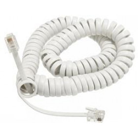 Καλώδιο Ακουστικού Τηλεφώνου Σπιράλ 3m Λευκό Comp