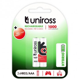 Uniross Hybrio Επαναφορτιζόμενες Μπαταρίες AAA 1.2V 950mAh Ni-MH 2τμχ