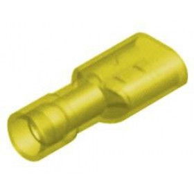 Ακροδέκτης Faston Ίσιος Θηλυκός 6.6mm για Καλώδιο έως 5mm² με Κίτρινη Πλήρης Μόνωση Nylon F5-6.4AF-T/8