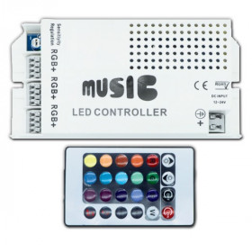 Controller Μουσικής για Ταινίες LED RGB 12/24VDC 108W/216W με Τηλεχειριστήριο IR 5.3.24