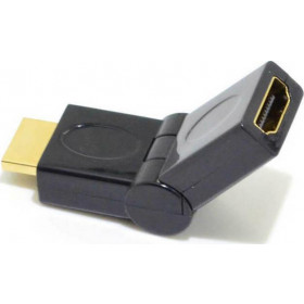 Adaptor HDMI Αρσενικό σε Θηλυκό 180° με Επίχρυσα Βύσματα Μαύρο