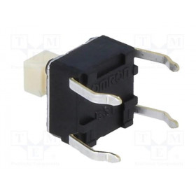 Microswitch TACT 4 Pin Push ON SPST-NO, 0.98N, 0.05A/24VDC, 6x6x7.3mm THT Omron B3F-1050