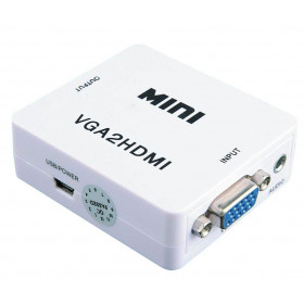 Μετατροπέας VGA In / HDMI Out με Ήχο Τροφοδοσία από Καλώδιο USB Λευκό
