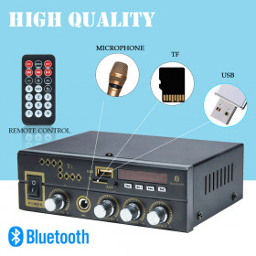 Megasound T1 Ραδιοενισχυτής Ήχου Stereo 2x20W RMS 4-16Ω FM/USB/SD/MIC/Bluetooth Μαύρος
