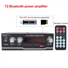 Megasound T2 Ραδιοενισχυτής Ήχου Stereo 2x20W RMS 4-16Ω FM/USB/SD/MIC/Bluetooth Μαύρος