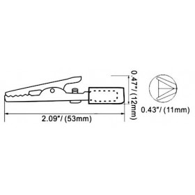 Κροκοδειλάκι 10Α, Μήκος 53mm, Άνοιγμα 11mm με Μόνωση Μαύρο Krode AT-0007